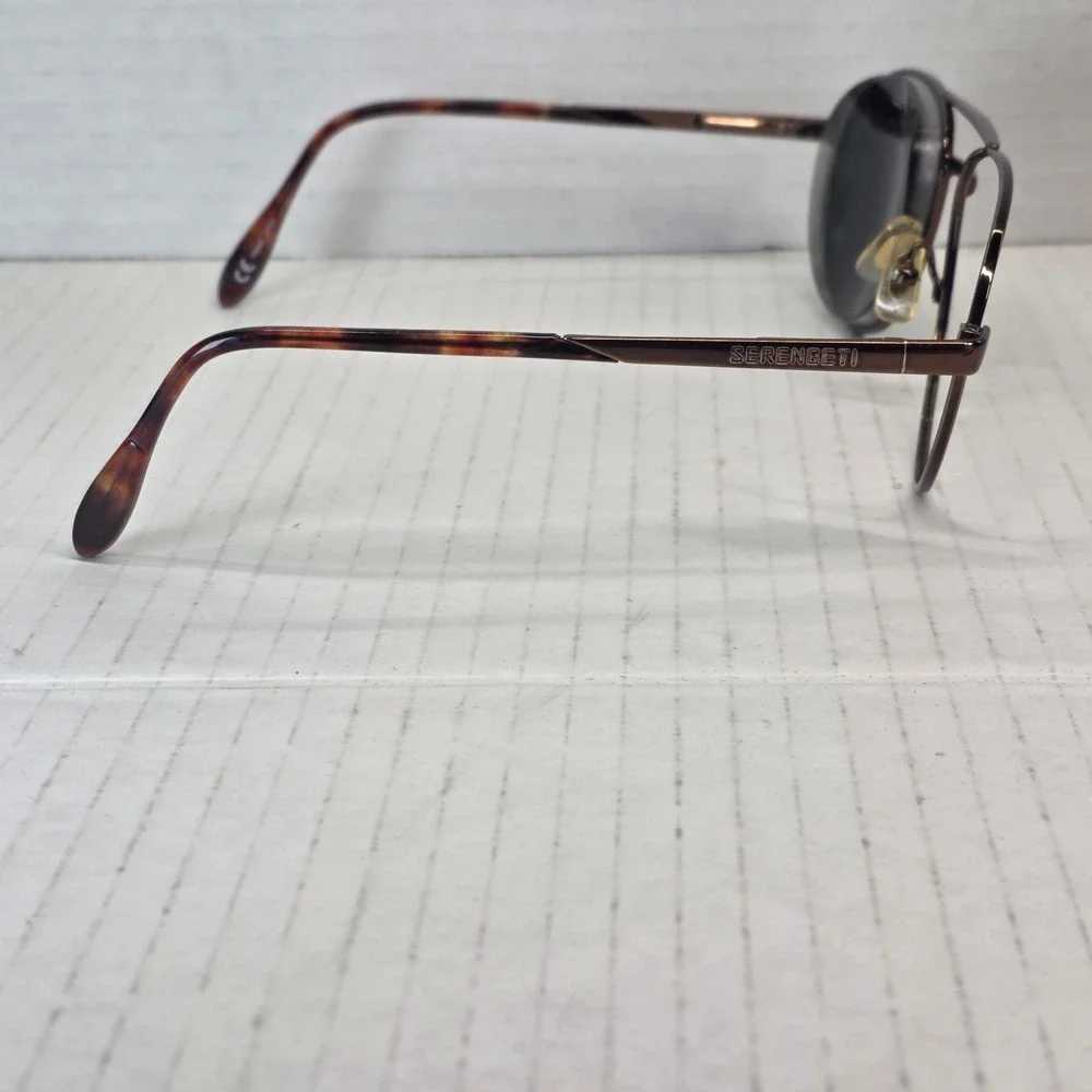VTG‎ Serengeti 6684 Eyeglass Frames Brown Metal Tortoise Arms Japan*FRAMES ONLY*